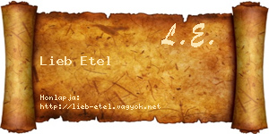 Lieb Etel névjegykártya